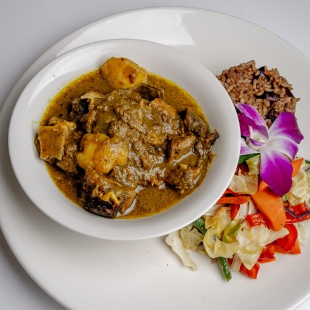 Curry Goat Dinner.