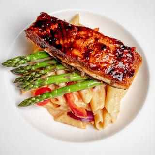 Jerk Salmon Rasta Pasta